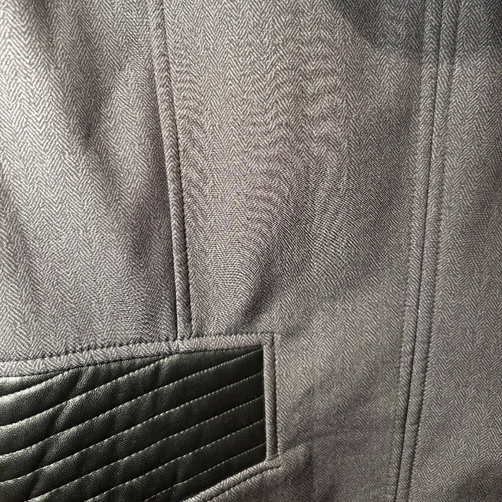 Rickis Fleece Lined Long Zip Up Coat With Hood and Faux Leather Detail XL - Picture 5 of 6